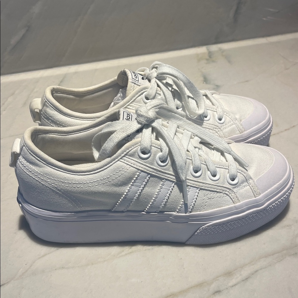 adidas Women’s White Nizza Platform Sneaker - Picture 10 of 16